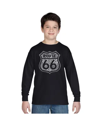 Big Boy's Word Art Long Sleeve T-shirt - Get Your Kicks on Route 66