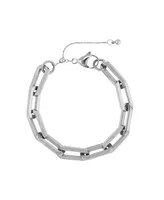 Row Paper Clip Chain Link Bracelet