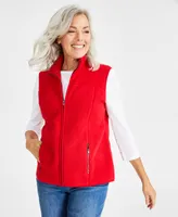 Style & Co Petite Polar Fleece Vest, Created for Macy's