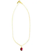 Minu Jewels Gold-Tone Ruby Pendant Necklace, 16" + 1" extender
