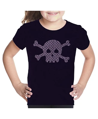 Big Girl's Word Art T-shirt - Xoxo Skull