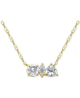 Giani Bernini Cubic Zirconia Multi-Cut Pendant Necklace 18k Gold-Plated Sterling Silver, 16" + 2" extender, Created for Macy's
