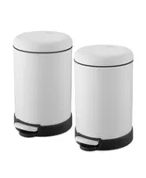 QualiaZero Two 1.6 Gallon Round Step On Trash Can Set, 2 Pieces, Twin Pack