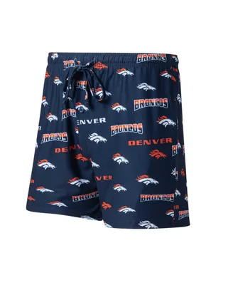 Men's Concepts Sport Navy Denver Broncos Breakthrough Jam Allover Print Knit Shorts