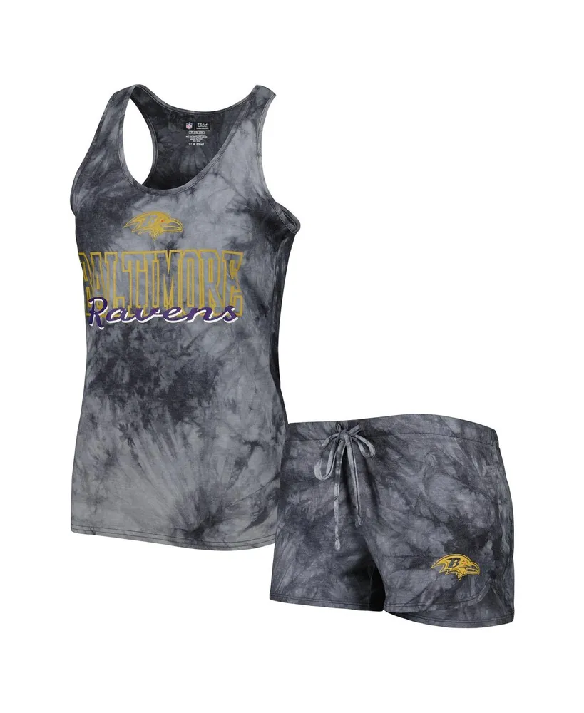 Women's Concepts Sport Charcoal Baltimore Ravens Billboard Scoop Neck Racerback Tank and Shorts Sleep Set