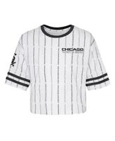 Big Girls White Chicago Sox Ball Striped T-shirt