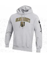 Men's Champion Heather Gray Vegas Golden Knights Reverse Weave Pullover Hoodie