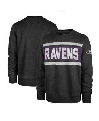 Men's '47 Brand Heathered Black Baltimore Ravens Bypass Tribeca Pullover Sweatshirt