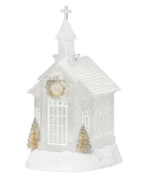 10.25" H Light Emitting Diode (Led) Swirl Church