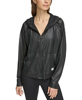 Dkny Sport Women's Honeycomb Mesh Full-Zip Hoodie