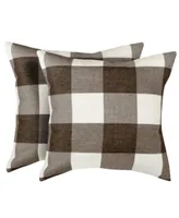 Zulay Kitchen 2 Pack Buffalo Plaid Throw Pillow Outdoor & Indoor Covers 20x20 inches