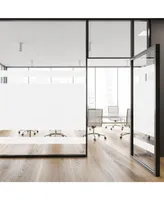 Zulay Kitchen Window Privacy Film - Non Adhesive Opaque Privacy Window Film Glare & Uv Protection (35.4 x 118.1 Inch)