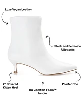 Journee Collection Women's Arely Kitten Heel Pointed Toe Dress Booties