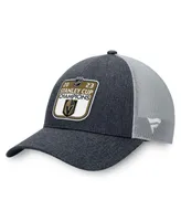 Men's Fanatics Charcoal, Black Vegas Golden Knights 2023 Stanley Cup Champions Mesh Locker Room Adjustable Hat