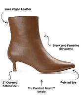 Journee Collection Women's Arely Kitten Heel Pointed Toe Dress Booties