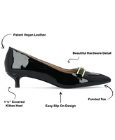 Journee Collection Women's Rumi Pointed Toe Kitten Heel Pumps