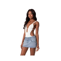 Edikted Women's Textured Cut Out Bodysuit