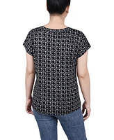 Ny Collection Women's Extended Sleeve Top with Grommets