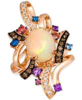 Le Vian Crazy Collection Multi-Gemstone (2-3/8 ct. t.w.) & Diamond (1/2 ct. t.w.) Swirl Abstract Statement Ring in 14k Rose Gold