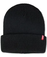 Levi's Men's Waffle Beanie & Woven Plaid Scarf Set