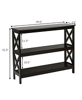3-Tier Console Table x-Design Bookshelf Sofa Side Accent Table