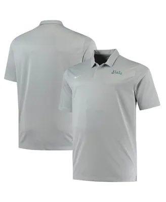 Men's Nike Heathered Gray Michigan State Spartans Big and Tall Performance Polo Shirt