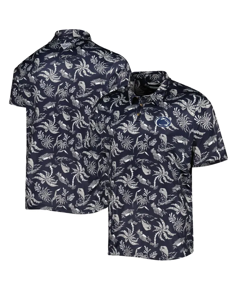 Men's Columbia Pfg Navy Penn State Nittany Lions Super Terminal Tackle Omni-Shade Polo Shirt