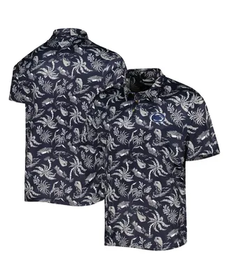 Men's Columbia Pfg Navy Penn State Nittany Lions Super Terminal Tackle Omni-Shade Polo Shirt