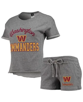 Women's Concepts Sport Gray Washington Commanders Mainstream Tri-Blend T-shirts and Shorts Lounge Set