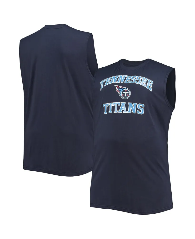 Men's Navy Tennessee Titans Big and Tall Muscle Tank Top