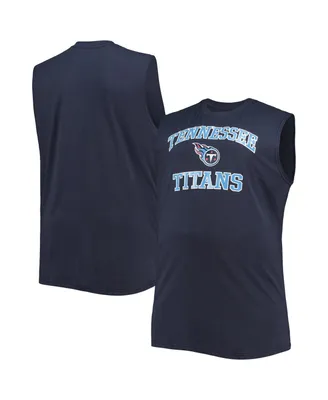 Men's Navy Tennessee Titans Big and Tall Muscle Tank Top