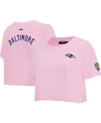 Women's Pro Standard Pink Baltimore Ravens Cropped Boxy T-shirt
