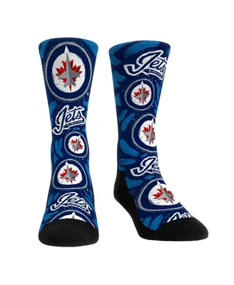Men's and Women's Rock 'Em Socks Winnipeg Jets Allover Logo Paint Crew