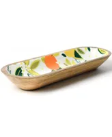 Coton Colors Citrus Print Wood Dough Bowl 16''