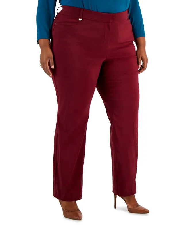 Alfani Plus & Petite Plus Size Curvy Bootcut Tummy-Control Pants, Created  for Macy's - Macy's