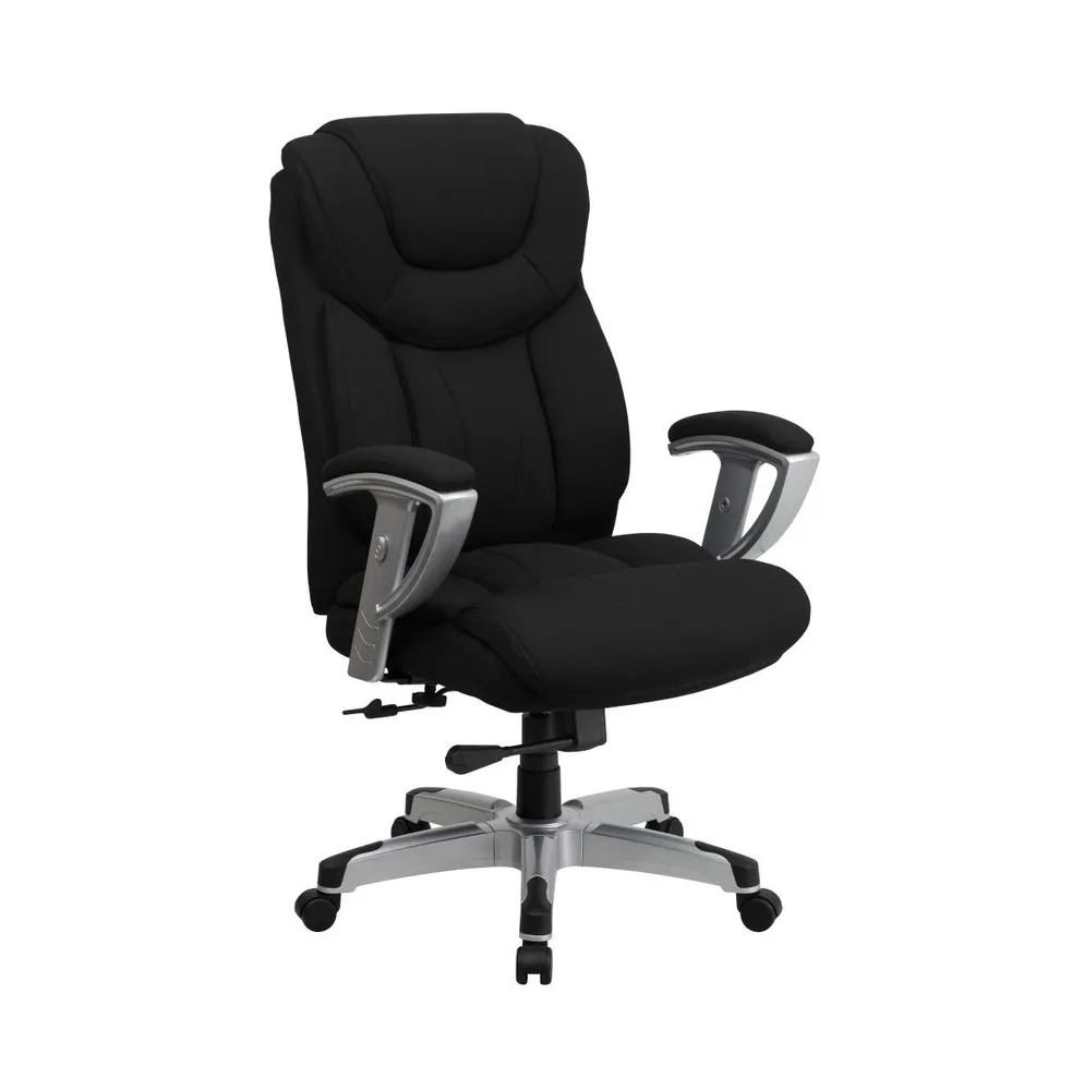 Emma+Oliver 400 Lb. Big & Tall High Back Ergonomic Office Chair, Silver Adjustable Arms