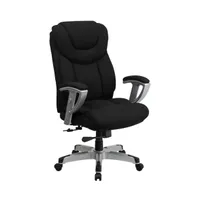 Emma+Oliver 400 Lb. Big & Tall High Back Ergonomic Office Chair, Silver Adjustable Arms