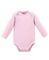 Touched by Nature Baby Girls Organic Cotton Long-Sleeve Bodysuits 5pk, Cherry Blossom, 12-18 Months