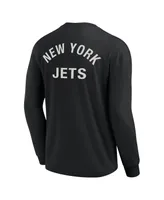 Men's and Women's Fanatics Signature Black New York Jets Super Soft Long Sleeve T-shirt