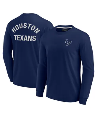 Men's and Women's Fanatics Signature Navy Houston Texans Super Soft Long Sleeve T-shirt
