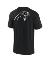 Men's and Women's Fanatics Signature Black Carolina Panthers Super Soft Short Sleeve T-shirt