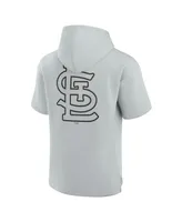 Men's and Women's Fanatics Signature Gray St. Louis Cardinals Super Soft Fleece Short Sleeve Hoodie