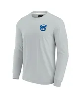 Men's and Women's Fanatics Signature Gray Chicago Cubs Super Soft Long Sleeve T-shirt