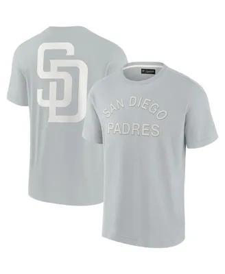 Men's and Women's Fanatics Signature Gray San Diego Padres Super Soft Short Sleeve T-shirt