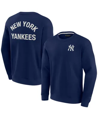 Men's and Women's Fanatics Signature Navy New York Yankees Super Soft Pullover Crew Sweatshirt