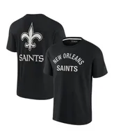Men's and Women's Fanatics Signature Black New Orleans Saints Super Soft Short Sleeve T-shirt