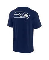 Men's and Women's Fanatics Signature Navy College Seattle Seahawks Super Soft Short Sleeve T-shirt