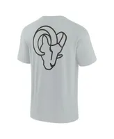 Men's and Women's Fanatics Signature Gray Los Angeles Rams Super Soft Short Sleeve T-shirt