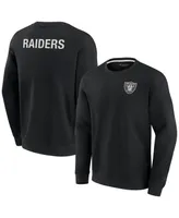 Men's and Women's Fanatics Signature Black Las Vegas Raiders Super Soft Pullover Crew Sweatshirt
