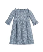 Hope & Henry Toddler Girls Long Sleeve Ruffle Trim Batiste Dress